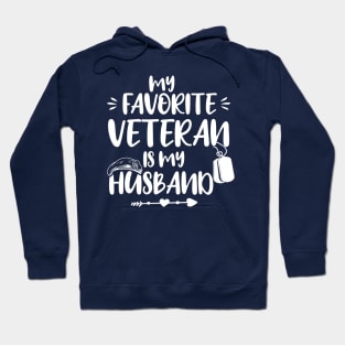 My Favorite Veteran Is My Husband, Us Veterans Day Gift, Us Marine Veteran Hoodie